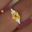 Yellow Heart Solitaire Ring