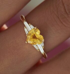 Yellow Heart Solitaire Ring
