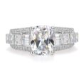White Cushion Solitaire Ring