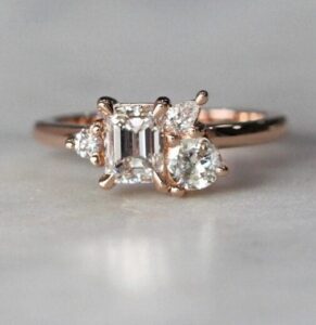 White Emerald Solitaire Ring