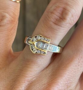 White Emerald Cut Band