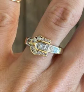 White Emerald Cut Band