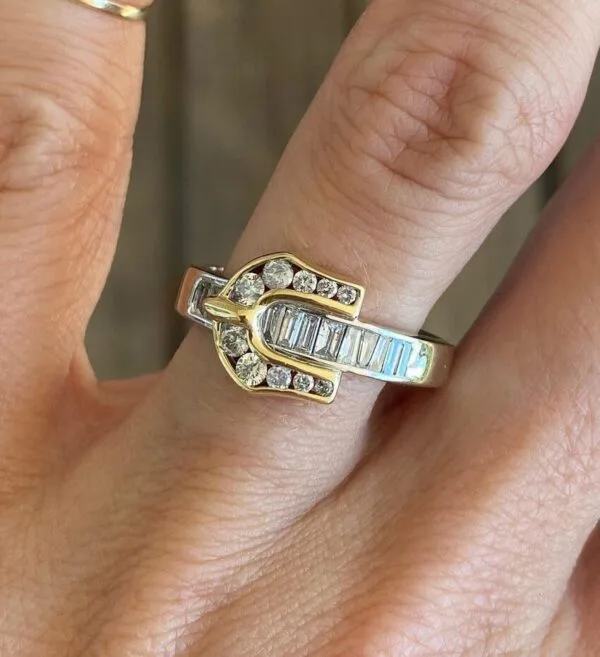White Emerald Cut Band