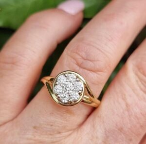 1Ct White Round Cut Cluster Wedding Ring | Best Engagement Proposal Ring For Her