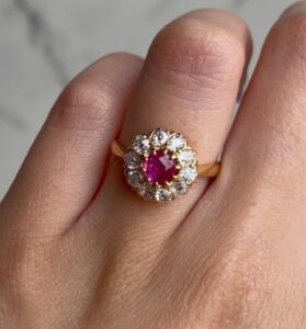 Pink Round Halo Ring