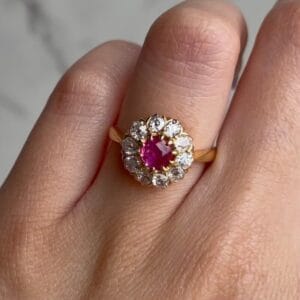 Pink Round Halo Ring