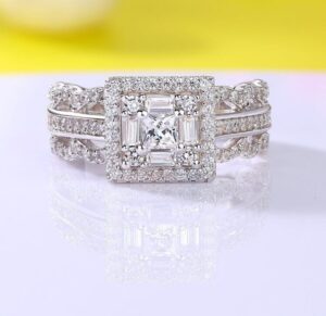 Princess Cut Halo Ring