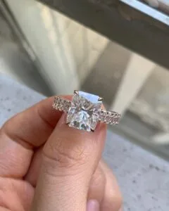 Attractive 3.10Ct White Radiant Cut Solitaire Best Party Wear Ring For Women | Designer Ring For Her