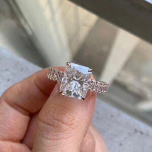 Attractive 3.10Ct White Radiant Cut Solitaire Best Party Wear Ring For Women | Designer Ring For Her