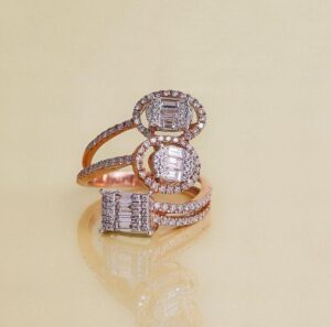 White Baguette Solitaire Ring