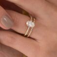 White Oval Ring Set