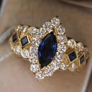 Blue Marquise Cut Ring