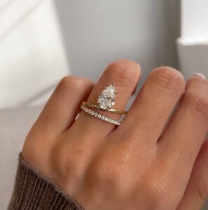 Fancy 2Ct White Pear Cut Solitaire Engagement Ring | Wedding Ring For Her