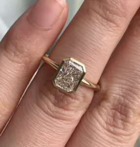 Dainty 2.70Ct White Radiant Cut Bezel Best Anniversary Ring For Wife | Daily Wear Ring For Her