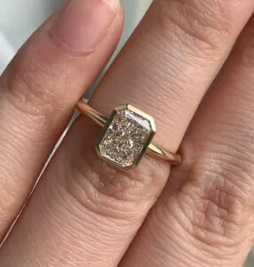Dainty 2.70Ct White Radiant Cut Bezel Best Anniversary Ring For Wife | Daily Wear Ring For Her