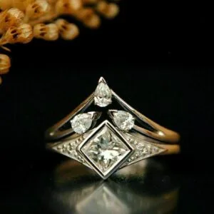 Princess Bezel Ring Set
