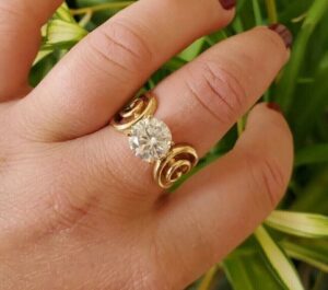 Round Solitaire Birthday Ring