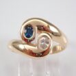 Blue White Oval Ring