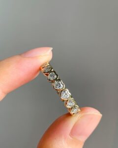 Lovely 2.88Ct White Heart Cut Full Eternity Best Proposal Band Ring For Girlfriend | Engagement Band Ring For Her