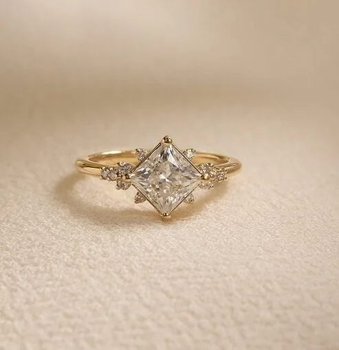 White Princess Solitaire Ring