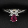 Pear Solitaire Birthday Ring
