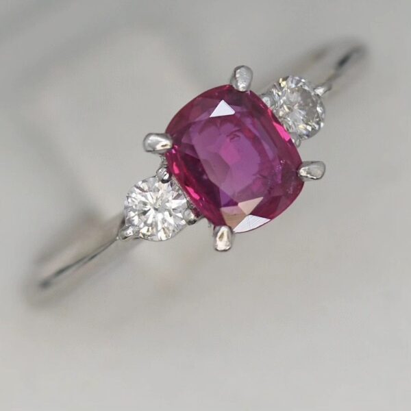 Cushion Three Stone Ring