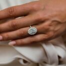 White Oval Halo Ring