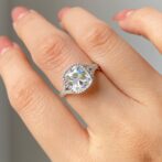 Split Shank Cushion Cut Bezel Wedding Ring
