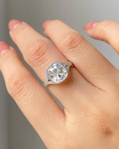 Split Shank Cushion Cut Bezel Wedding Ring