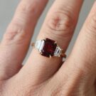Red Emerald Anniversary Ring