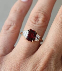 Red Emerald Anniversary Ring