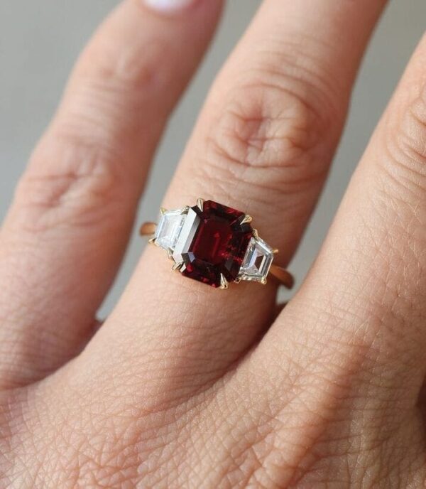 Red Emerald Anniversary Ring