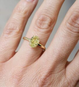 Yellow Oval Solitaire Ring