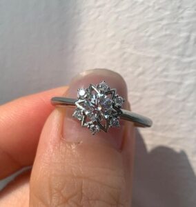 White Round Proposal Ring