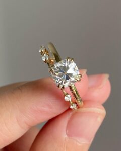 2Ct White Cushion Cut Solitaire Wedding Ring Set | Engagement Ring Set For Her