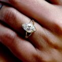 White Marquise Cut Ring