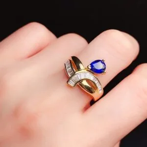 Trendy 2.2Ct Blue Pear Cut Solitaire Engagement Ring | Best Proposal Ring For Her
