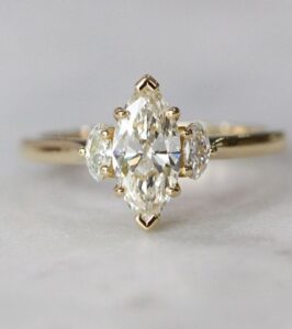 White Marquise Anniversary Ring