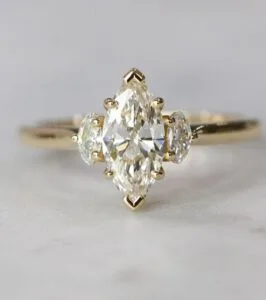 White Marquise Anniversary Ring