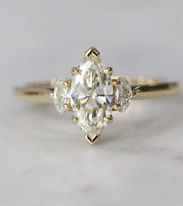 White Marquise Anniversary Ring