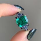 Green Emerald Cut Ring