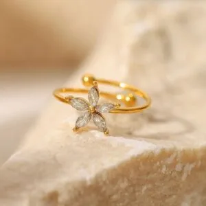 White Marquise Solitaire Ring