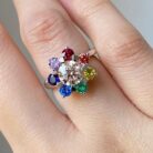 White Round Halo Ring