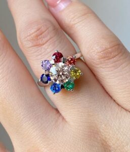 White Round Halo Ring