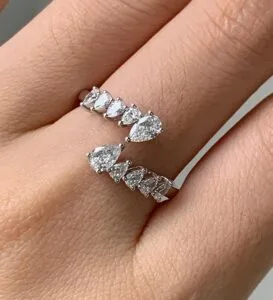 Trending 2.88Ct Pear Cut Half Eternity Best Anniversary Band Ring For Wife | Surprise Gift Ring