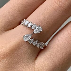 Trending 2.88Ct Pear Cut Half Eternity Best Anniversary Band Ring For Wife | Surprise Gift Ring