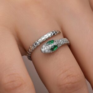 Snake Shape 1.6Ct Green Marquise Cut Prong Special Occasion Ring Band | Party Wear Band