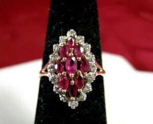 Marquise Cut Cluster Ring
