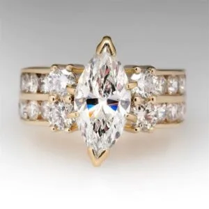 Trendy 2.88Ct White Marquise Cut Solitaire Best Wedding Ring For Bridal | Designer Ring