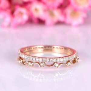 Pretty 2.20Ct White Round Cut Full Eternity Best Anniversary Ring Set For Wife | Women Jewelry